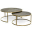 CCF2339-NI Nest 76cm-96cm Round Coffee Table - Natural - Golden Base