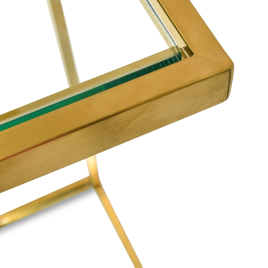 Set of 3 CST2358-KS Glass Side Table - Gold Base