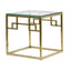 CST2426-BS Side Table - Glass Top - Brushed Gold Base