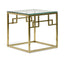 CST2426-BS Side Table - Glass Top - Brushed Gold Base