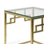 CST2426-BS Side Table - Glass Top - Brushed Gold Base