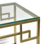 CST2426-BS Side Table - Glass Top - Brushed Gold Base