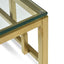 CST2426-BS Side Table - Glass Top - Brushed Gold Base