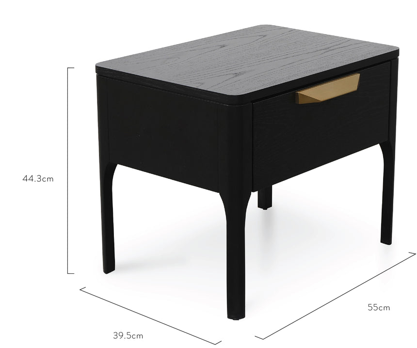 CST2809-CN Bedside Table - Black Veneer