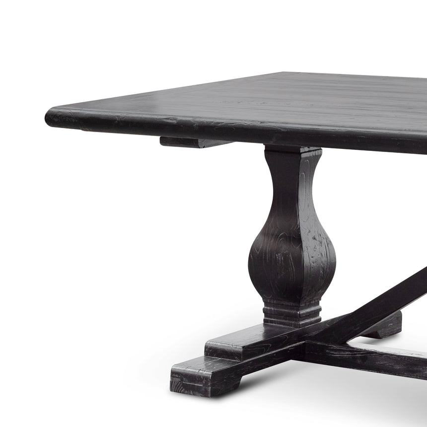 CDT6066 3m Reclaimed Dining Table - Black- 120cm (W) - Thick Top
