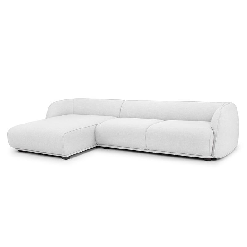 CLC806 3 Seater Left Chaise Fabric Sofa - Light Texture Grey