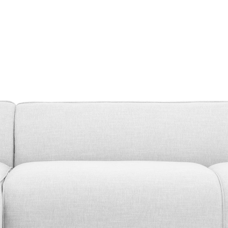 CLC806 3 Seater Left Chaise Fabric Sofa - Light Texture Grey