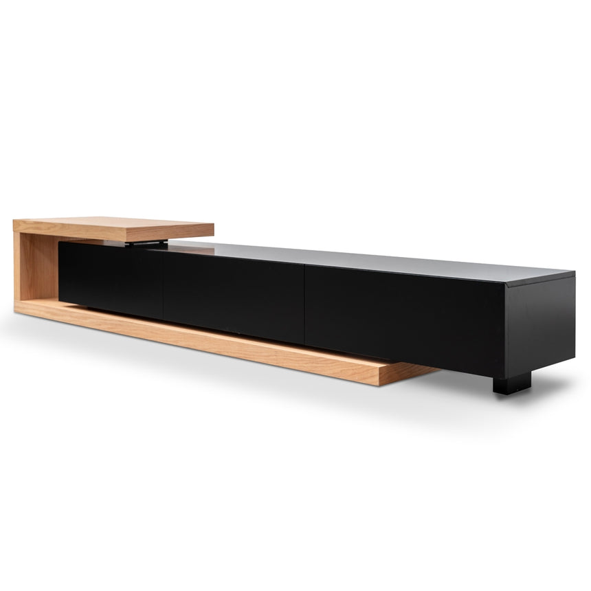 CTV2631-BB 2.1m Entertainment TV Unit - Lowline - Full Natural - Timber Legs