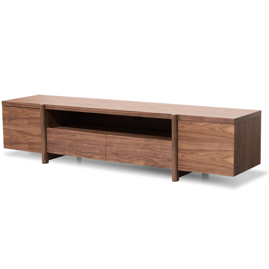 CTV2610-BB Lowline 2.1m Entertainment TV Unit In Walnut - Timber Legs