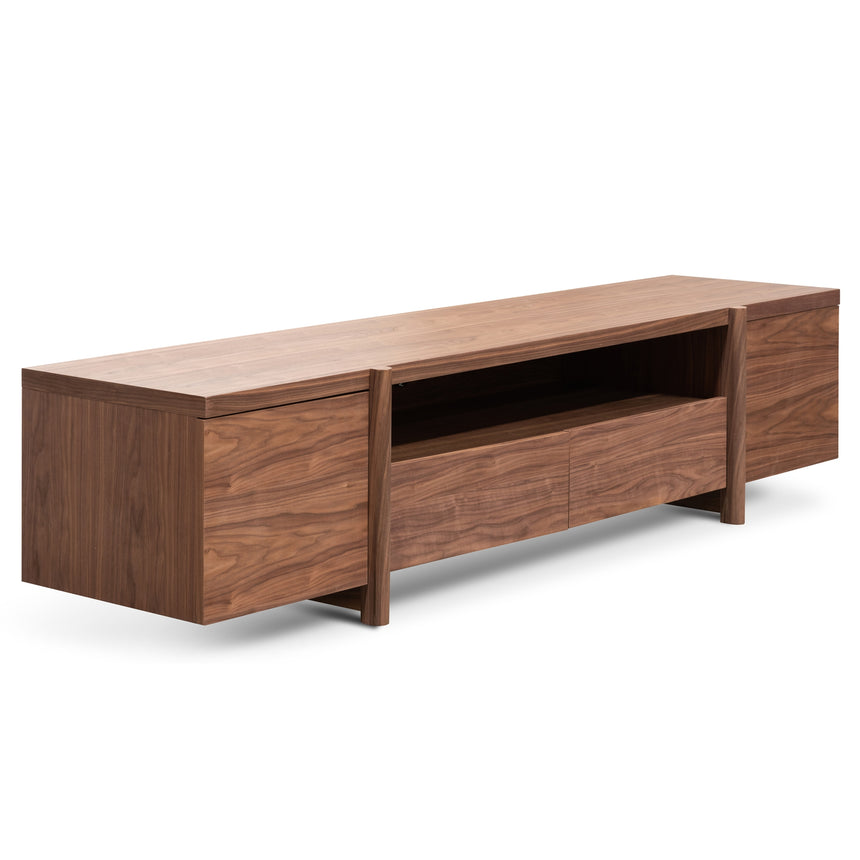 CTV2610-BB Lowline 2.1m Entertainment TV Unit In Walnut - Timber Legs