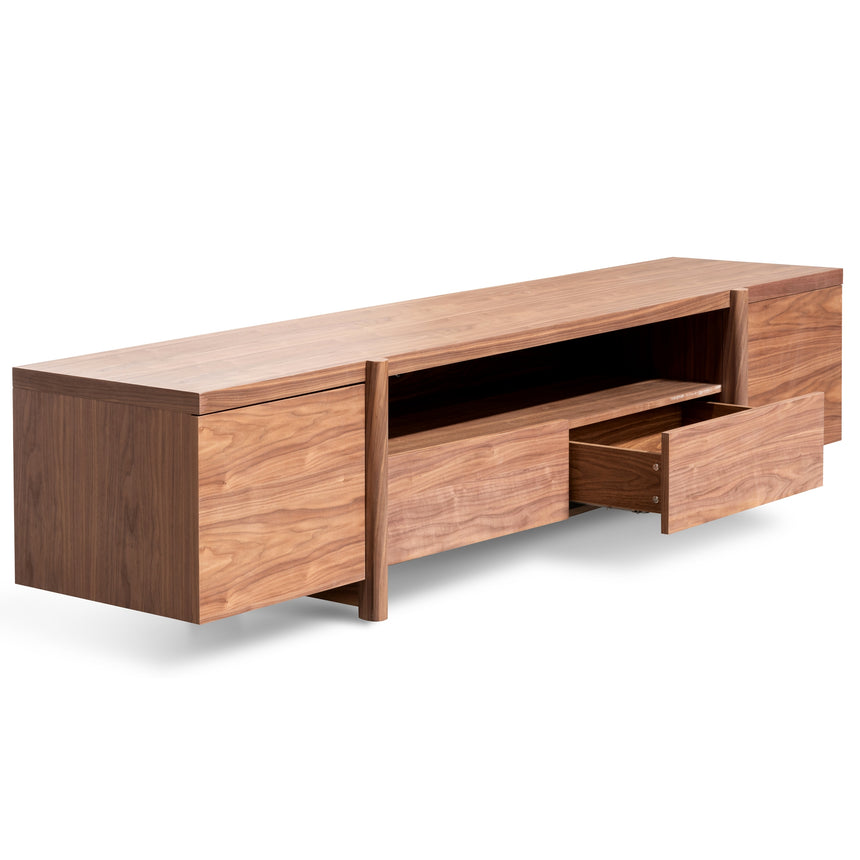 CTV2610-BB Lowline 2.1m Entertainment TV Unit In Walnut - Timber Legs