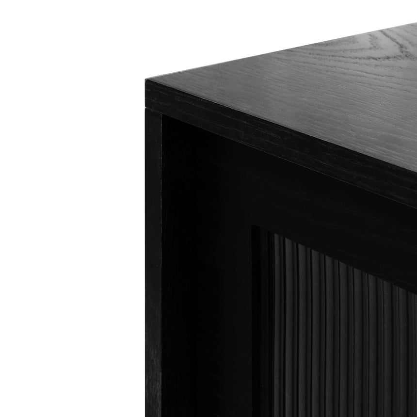 CTV6053-KD - 2.1m Wooden Entertainment TV Unit - Black with Flute Glass Door