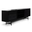 CTV6053-KD - 2.1m Wooden Entertainment TV Unit - Black with Flute Glass Door