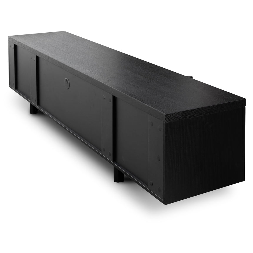 CTV2611-BB Lowline 2.1m Entertainment TV Unit - Black Oak - Timber Legs