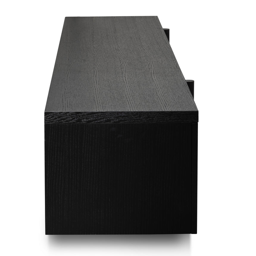 CTV2611-BB Lowline 2.1m Entertainment TV Unit - Black Oak - Timber Legs