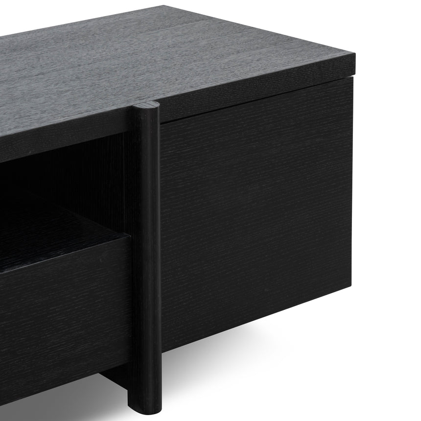 CTV2611-BB Lowline 2.1m Entertainment TV Unit - Black Oak - Timber Legs