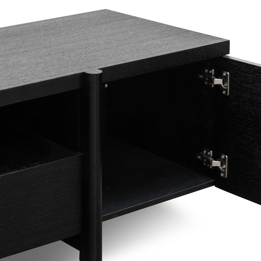 CTV2611-BB Lowline 2.1m Entertainment TV Unit - Black Oak - Timber Legs