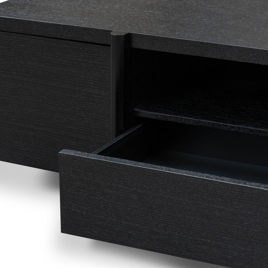 CTV2611-BB Lowline 2.1m Entertainment TV Unit - Black Oak - Timber Legs