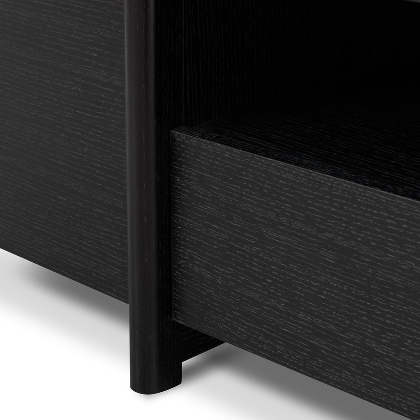 CTV2611-BB Lowline 2.1m Entertainment TV Unit - Black Oak - Timber Legs