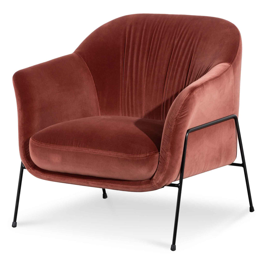 CLC6255-KSO Blood Orange Velvet Armchair - Black Legs